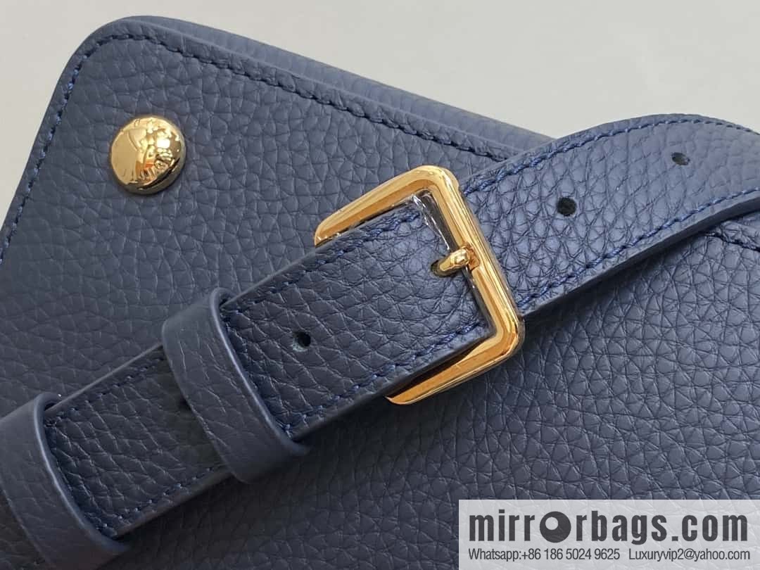 [Boutique‑grade] M25211 dark blue (chain strap) M24863 full leather cap that English series Capucines medium handbag