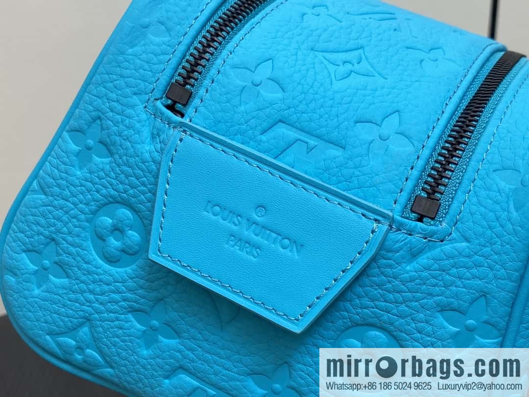 [Boutique‑grade] M11482 blue full leather embossed, toilet bag series, the new DOPP KIT Ms toilet bag of the season M44494