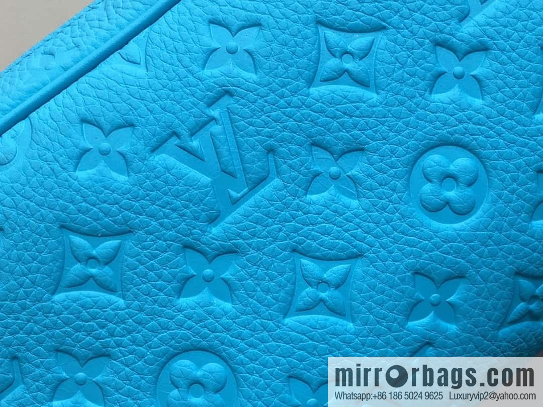 [Boutique‑grade] M11482 blue full leather embossed, toilet bag series, the new DOPP KIT Ms toilet bag of the season M44494
