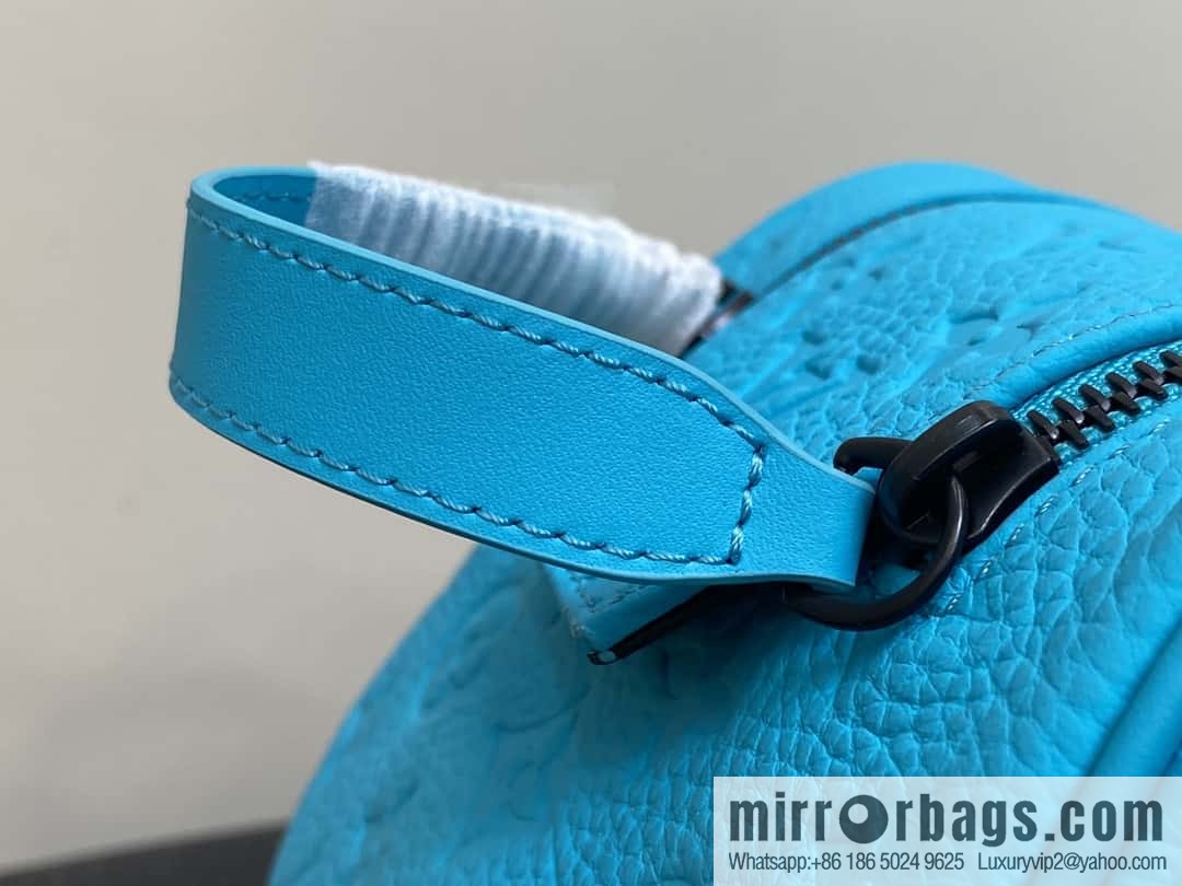 [Boutique‑grade] M11482 blue full leather embossed, toilet bag series, the new DOPP KIT Ms toilet bag of the season M44494