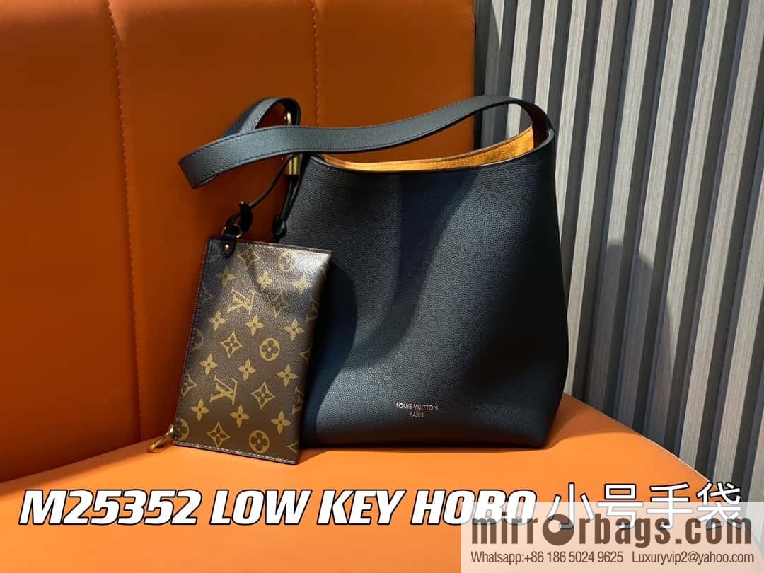 [Boutique‑grade] M25352 black M25353 beige M24354 brown LOW KEY HOBO small handbag