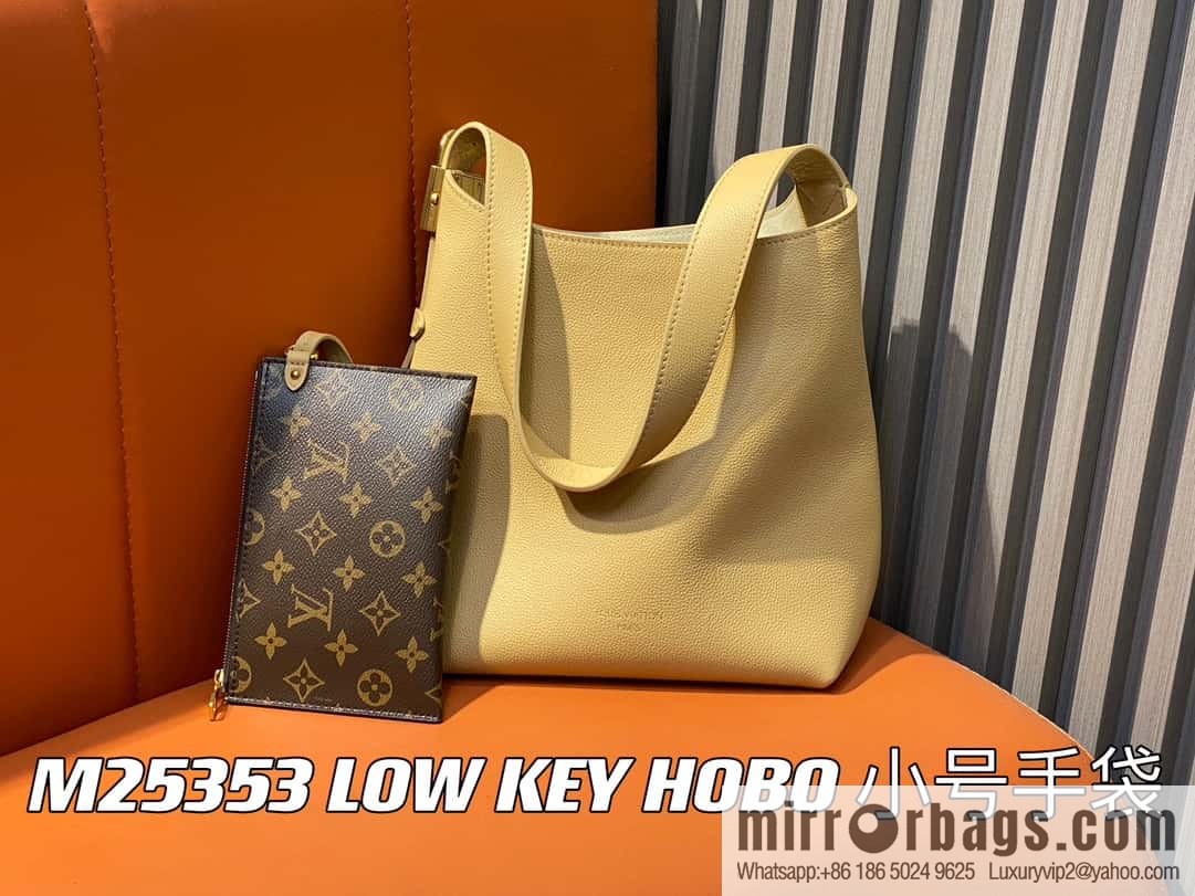 [Boutique‑grade] M25352 black M25353 beige M24354 brown LOW KEY HOBO small handbag