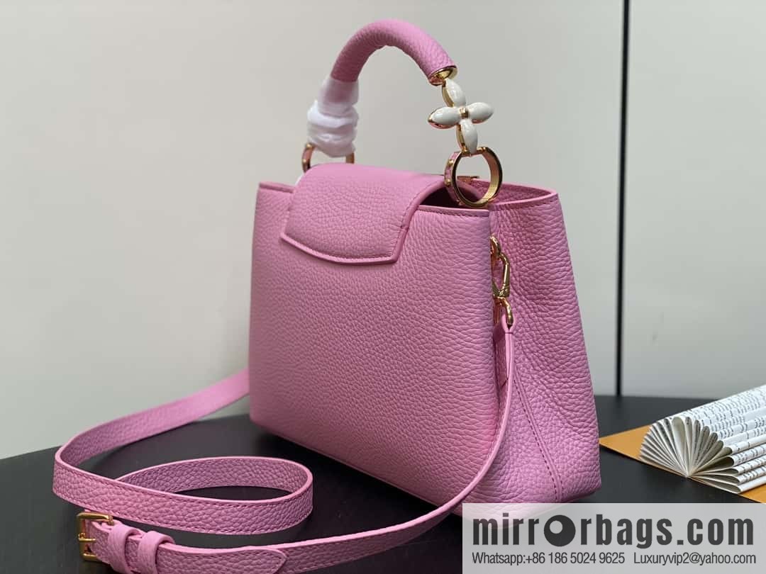 [Boutique‑grade] M23943 pink full leather cap that English series, this Capucines BB handbag