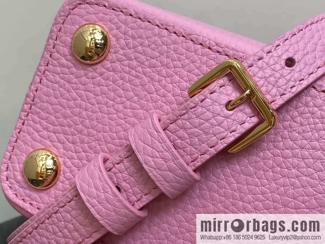 [Boutique‑grade] M23943 pink full leather cap that English series, this Capucines BB handbag