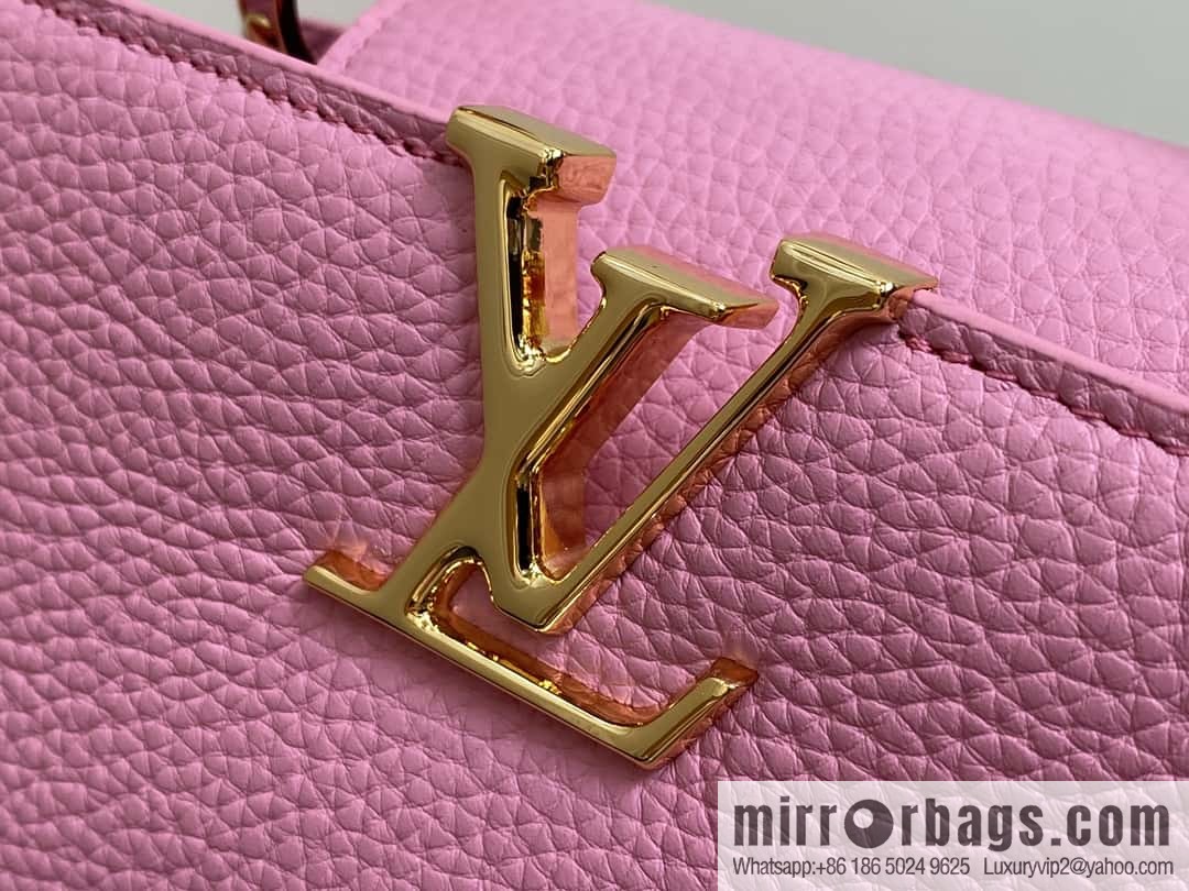 [Boutique‑grade] M23943 pink full leather cap that English series, this Capucines BB handbag