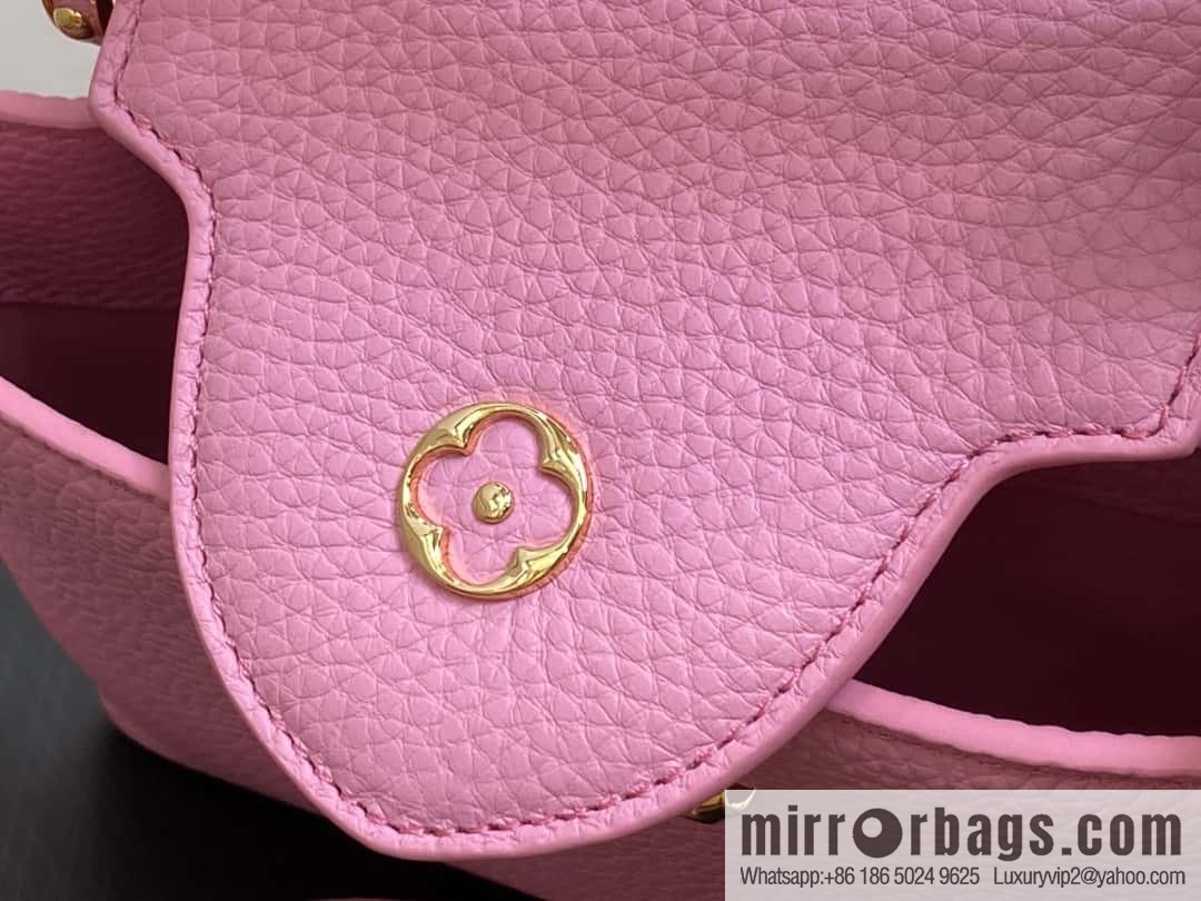 [Boutique‑grade] M23943 pink full leather cap that English series, this Capucines BB handbag