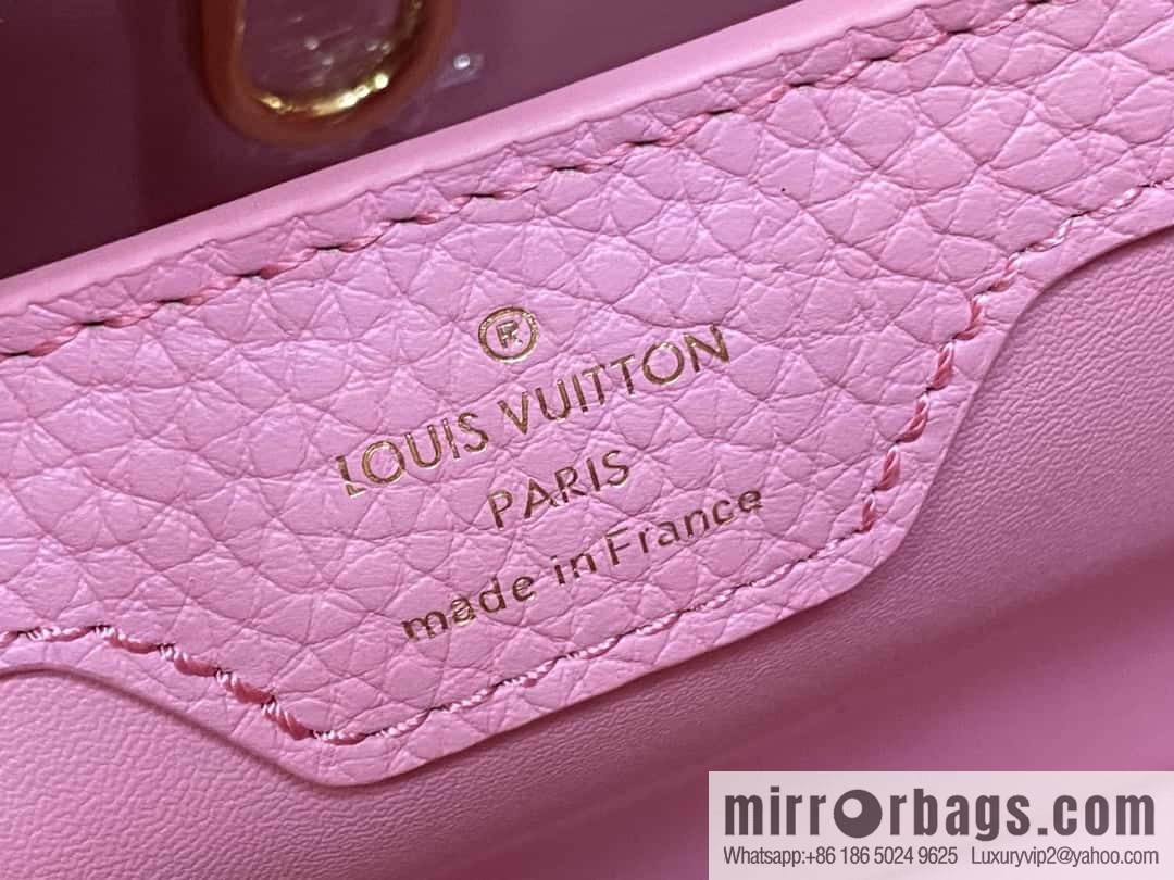[Boutique‑grade] M23943 pink full leather cap that English series, this Capucines BB handbag