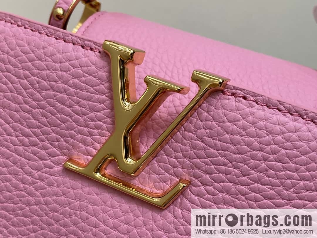 [Boutique‑grade] M23943 pink full leather cap that English series, this Capucines mini handbag