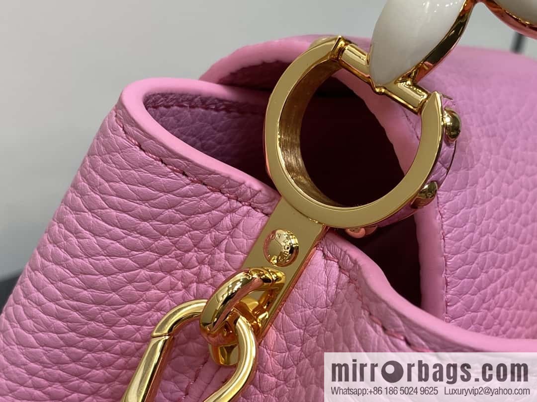 [Boutique‑grade] M23943 pink full leather cap that English series, this Capucines mini handbag