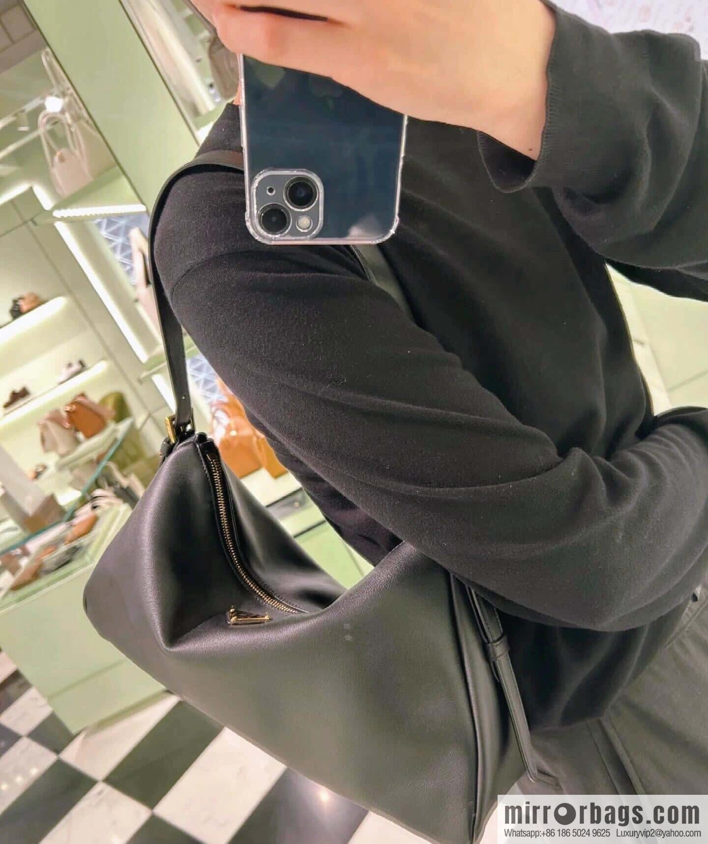 PRADA 🎉 new Aimee armpit bag 🎉 1BC228 🎉 black