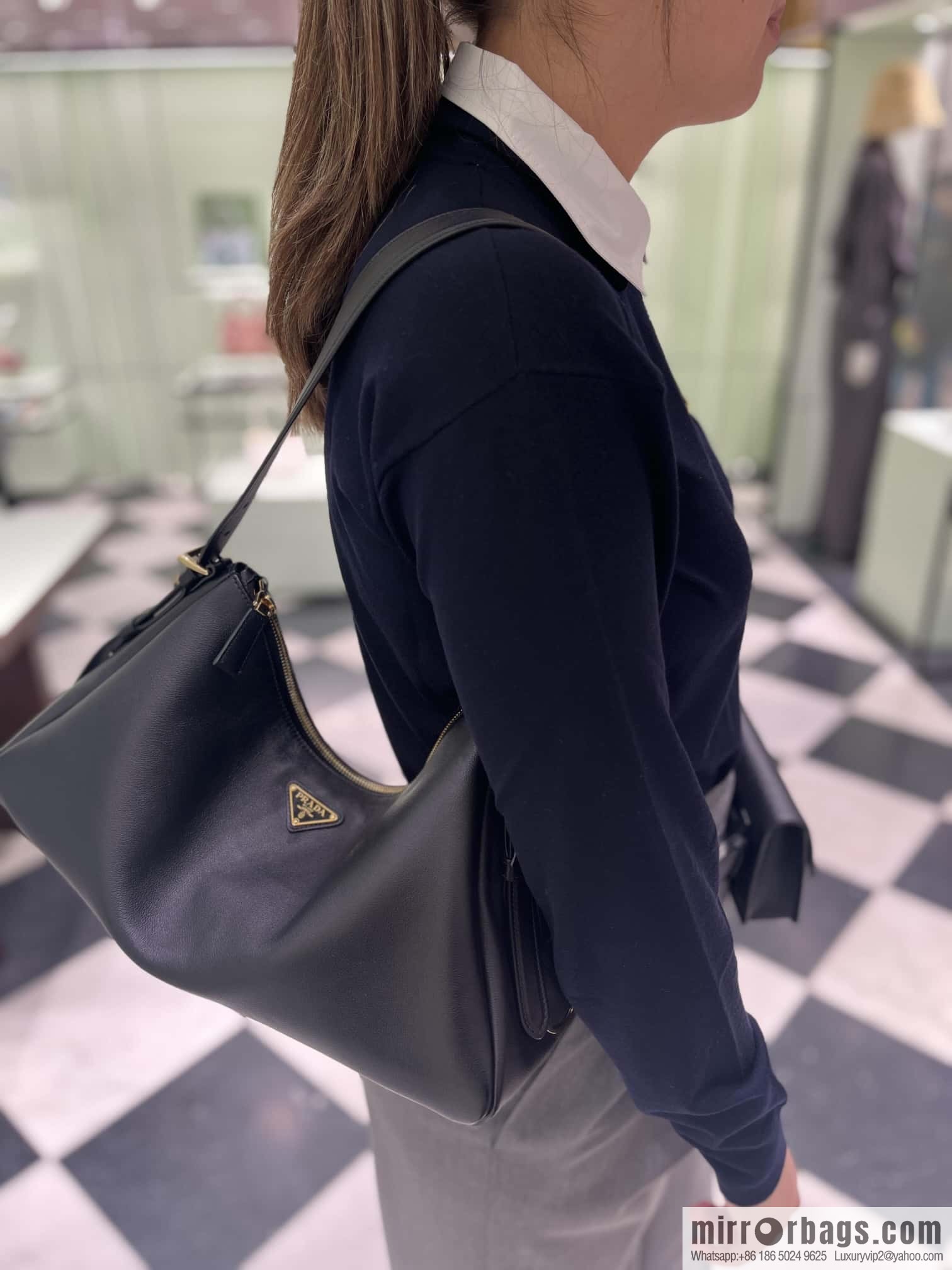 PRADA 🎉 new Aimee armpit bag 🎉 1BC228 🎉 black