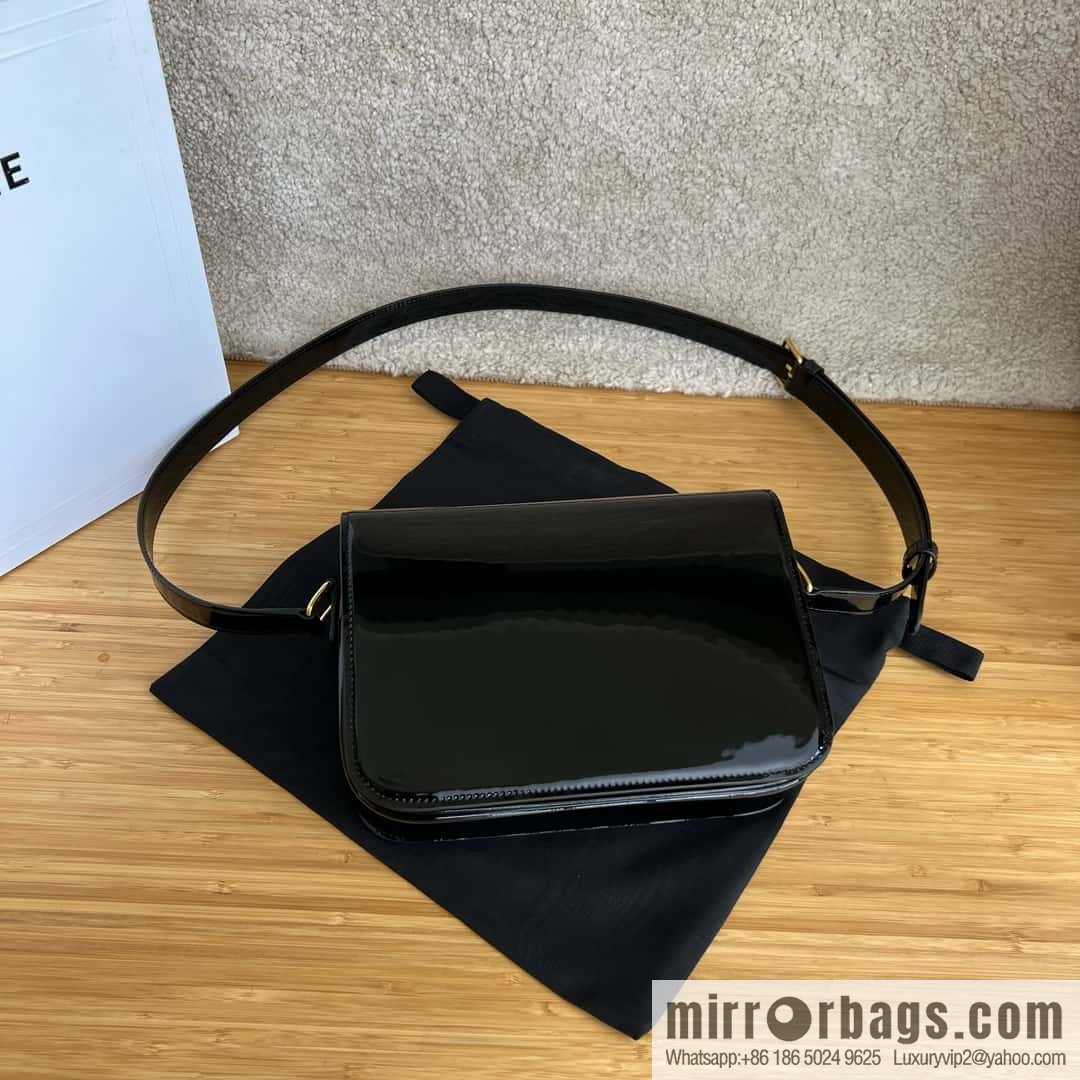 CELINE TRIOMPHE black patent leather shoulder backpack 187363