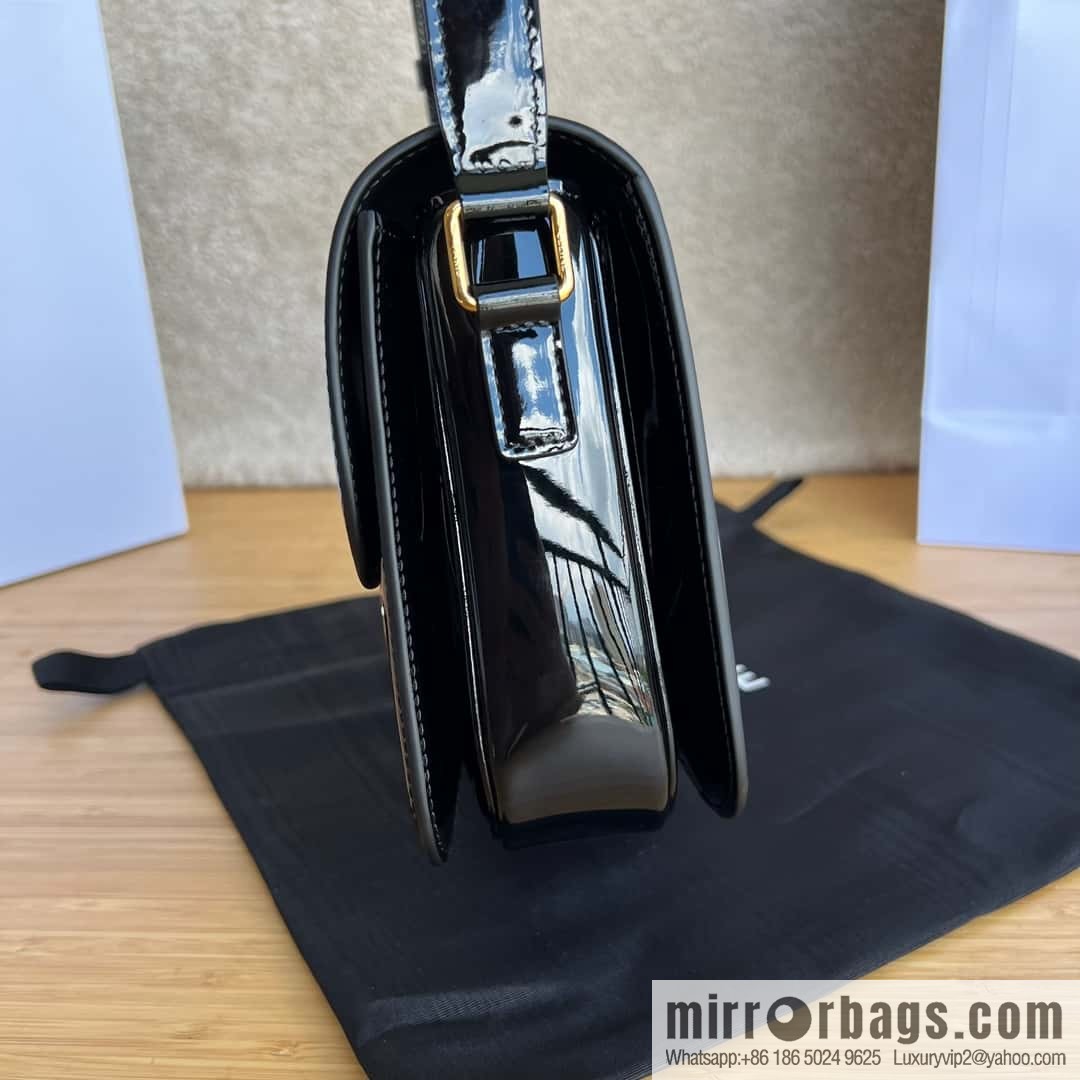CELINE TRIOMPHE black patent leather shoulder backpack 187363
