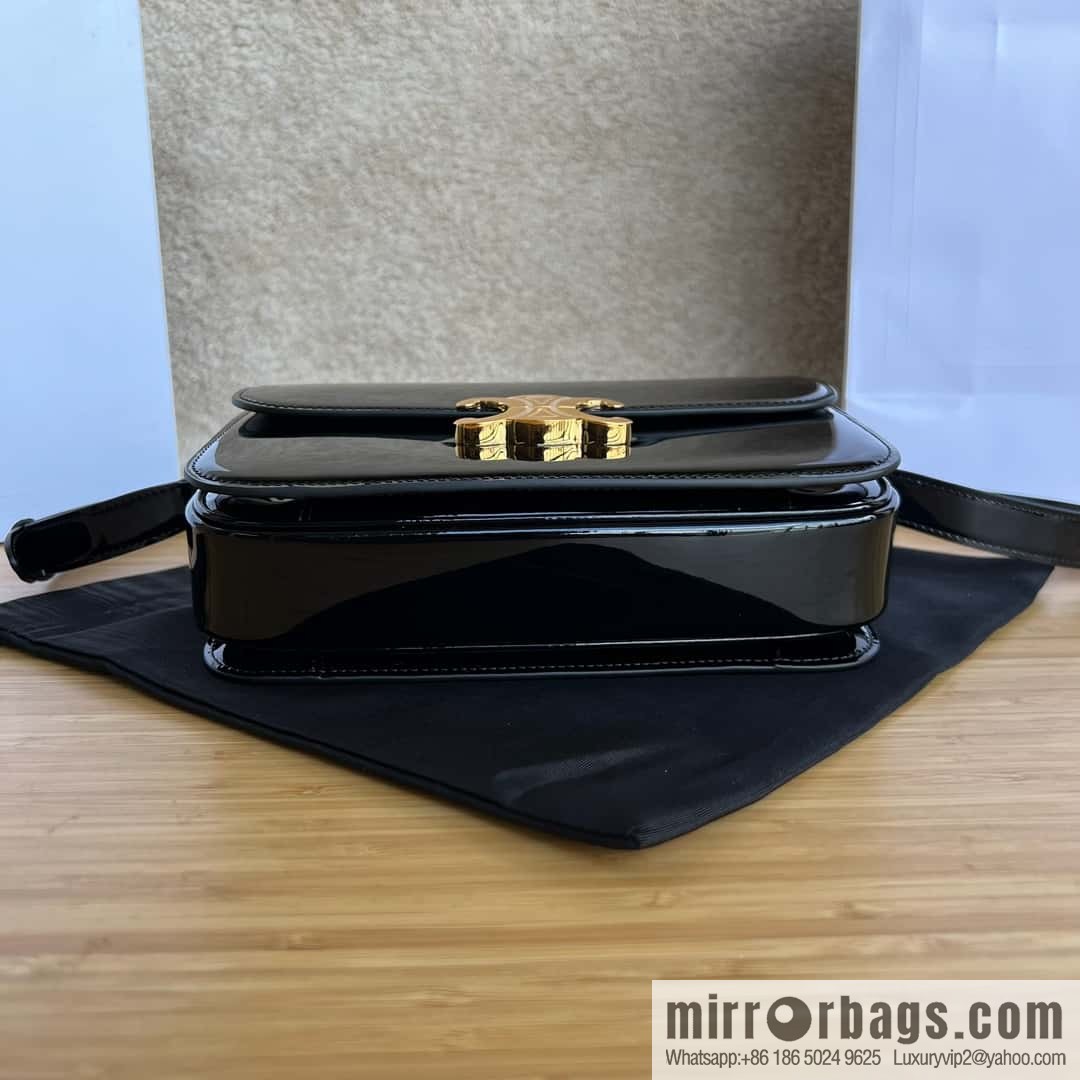 CELINE TRIOMPHE black patent leather shoulder backpack 187363