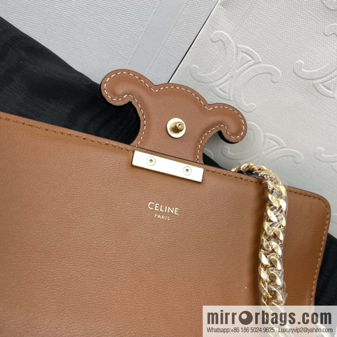 CELINE TRIOMPHE logo printed cow leather (fabric) chain strap shoulder backpack 199242 monogram