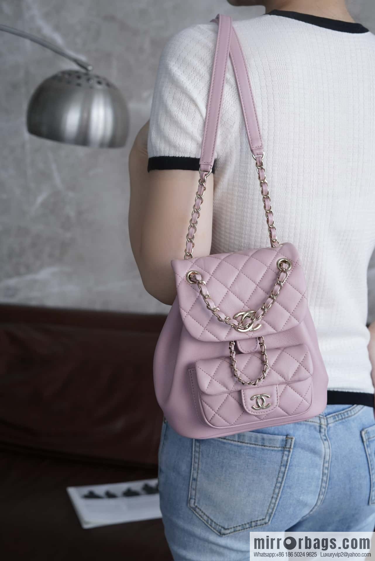 𝗖𝗛𝗔𝗘𝗡𝗟✦ 𝟐𝟒𝐩 backpack 🎒 pink AS2908