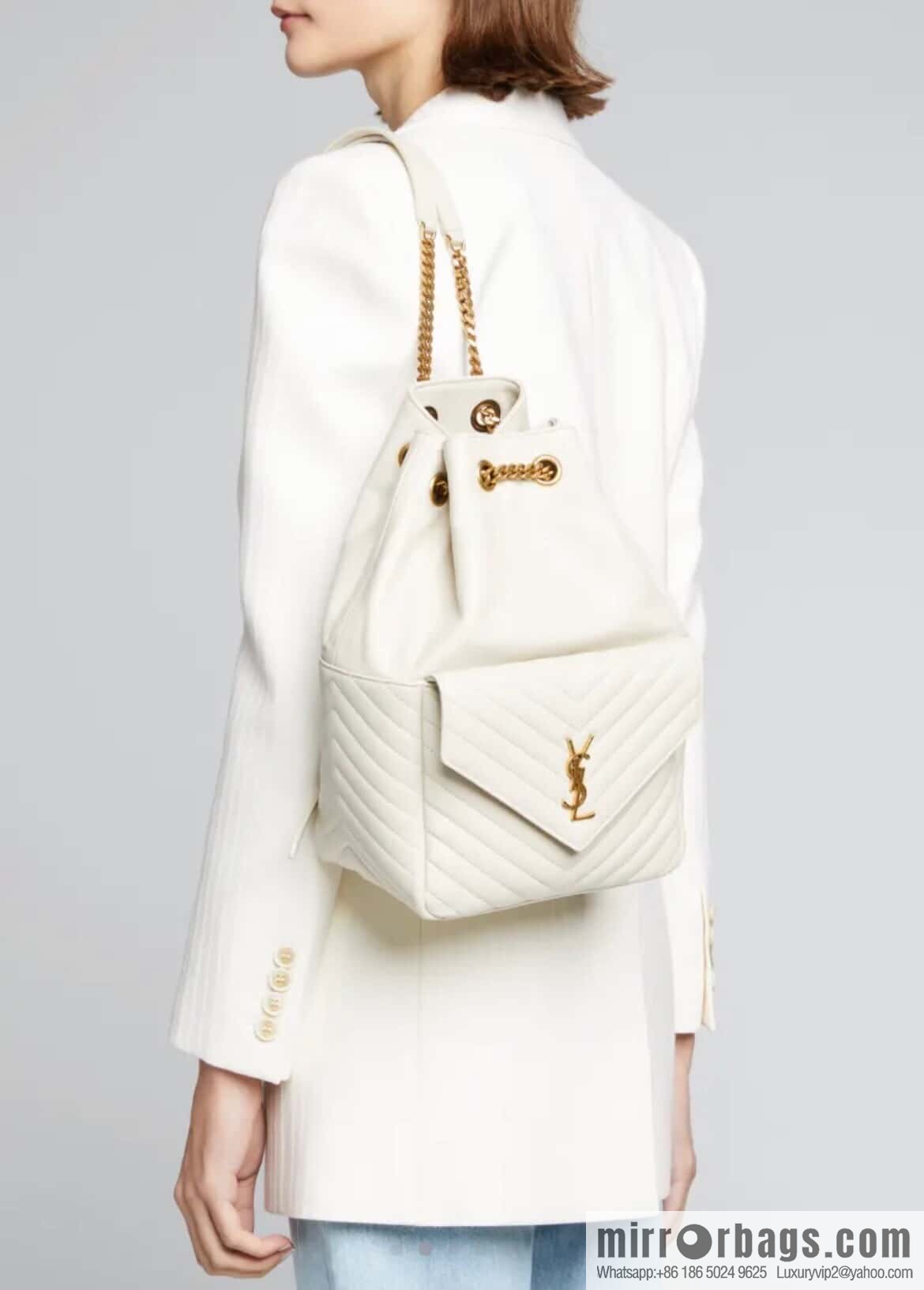 YSL _ backpack milk white 🤍 672609