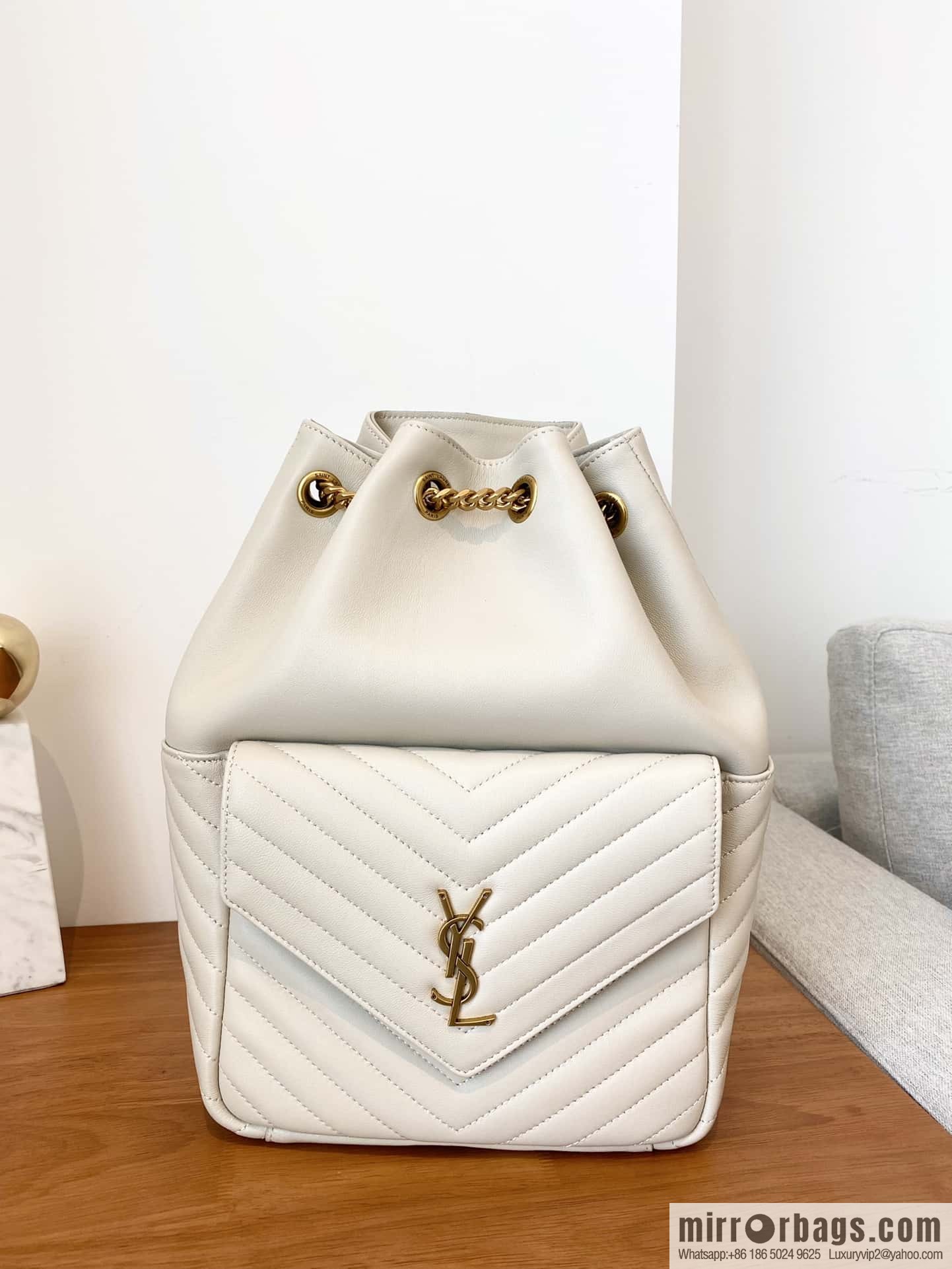 YSL _ backpack milk white 🤍 672609