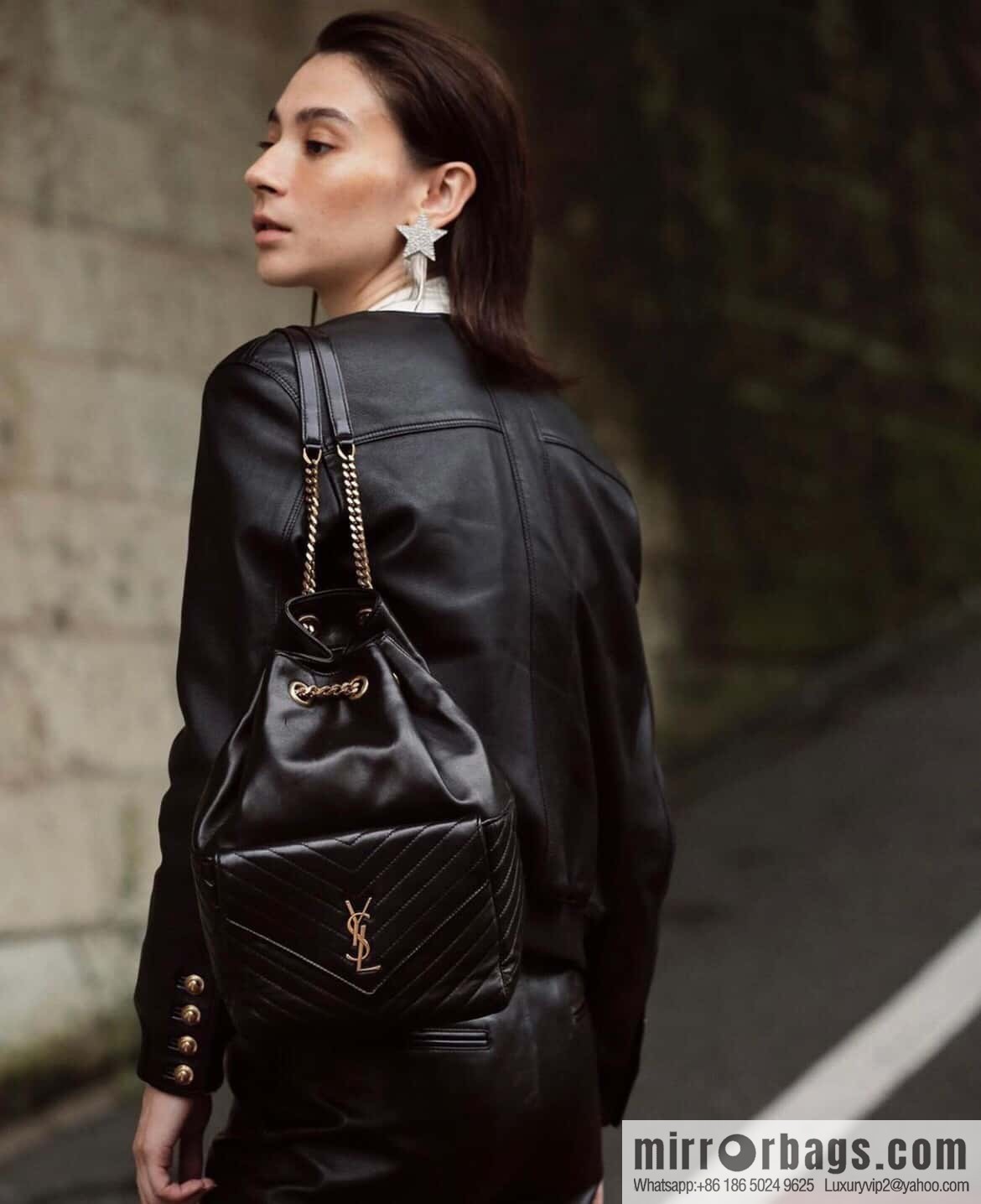 YSL _ backpack black 🎵 672609