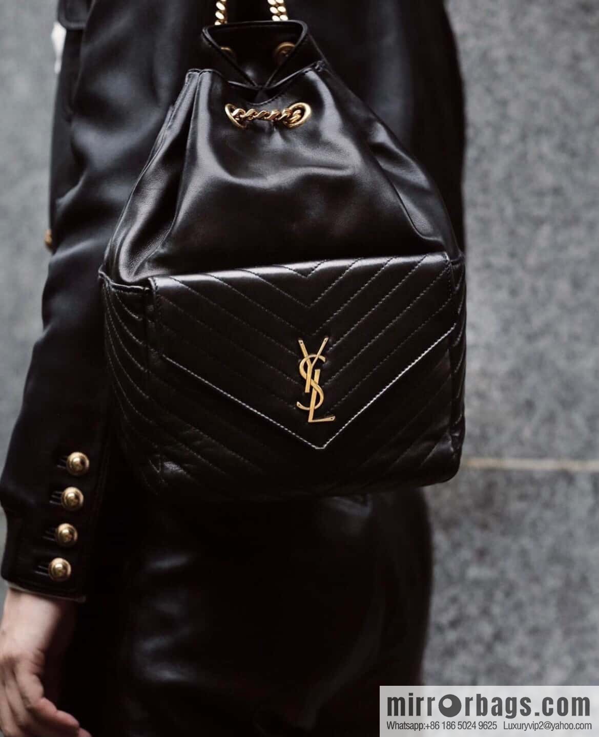 YSL _ backpack black 🎵 672609