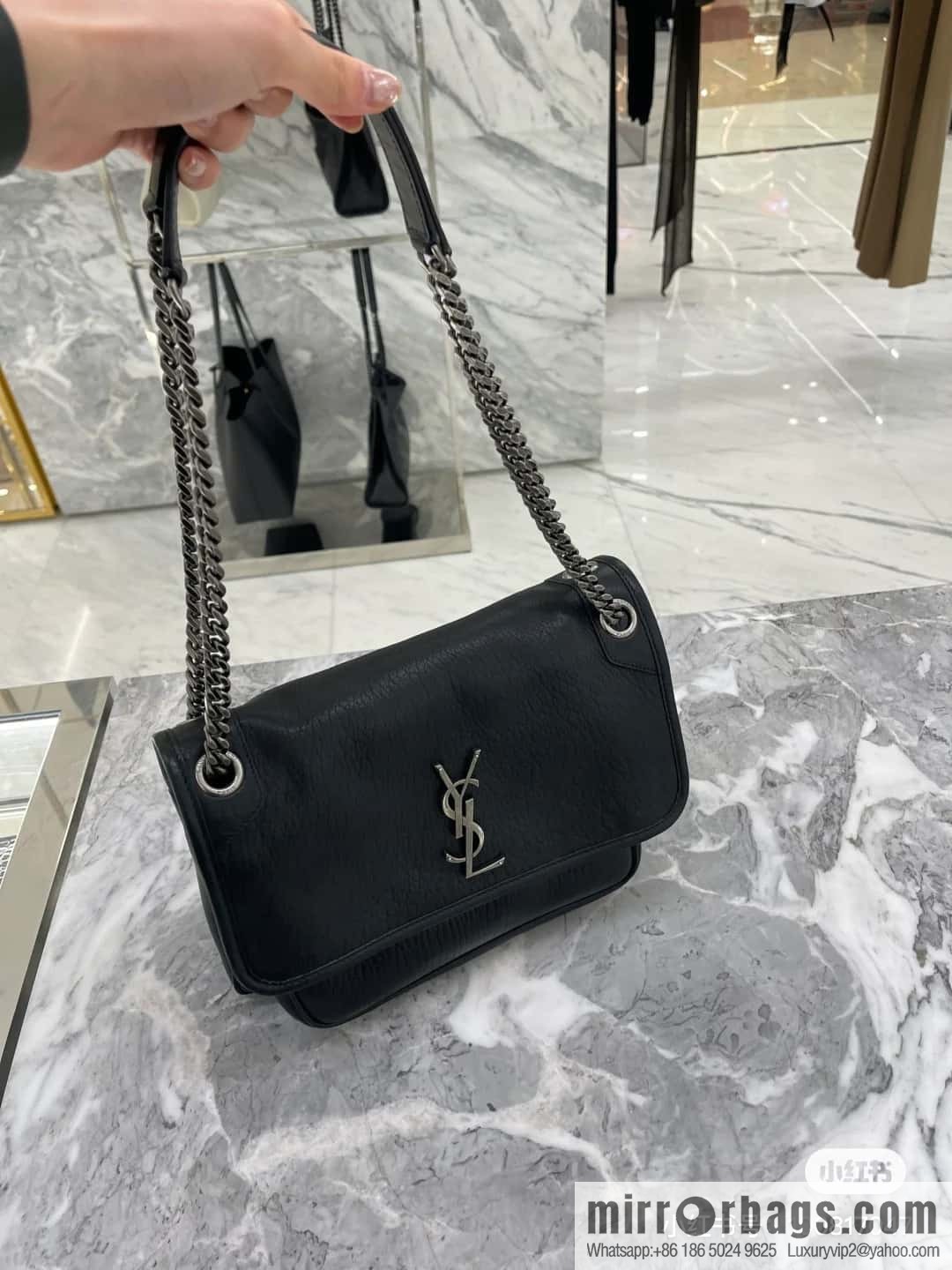 YSL counter most 🆕 sheepskin black silver 633178