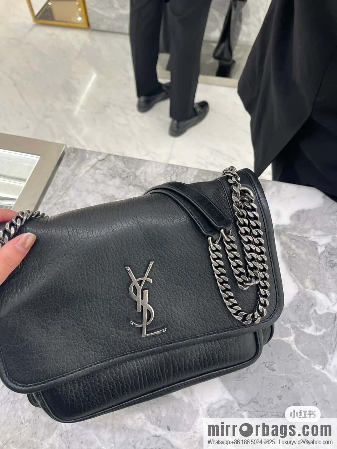 YSL counter most 🆕 sheepskin black silver 633178