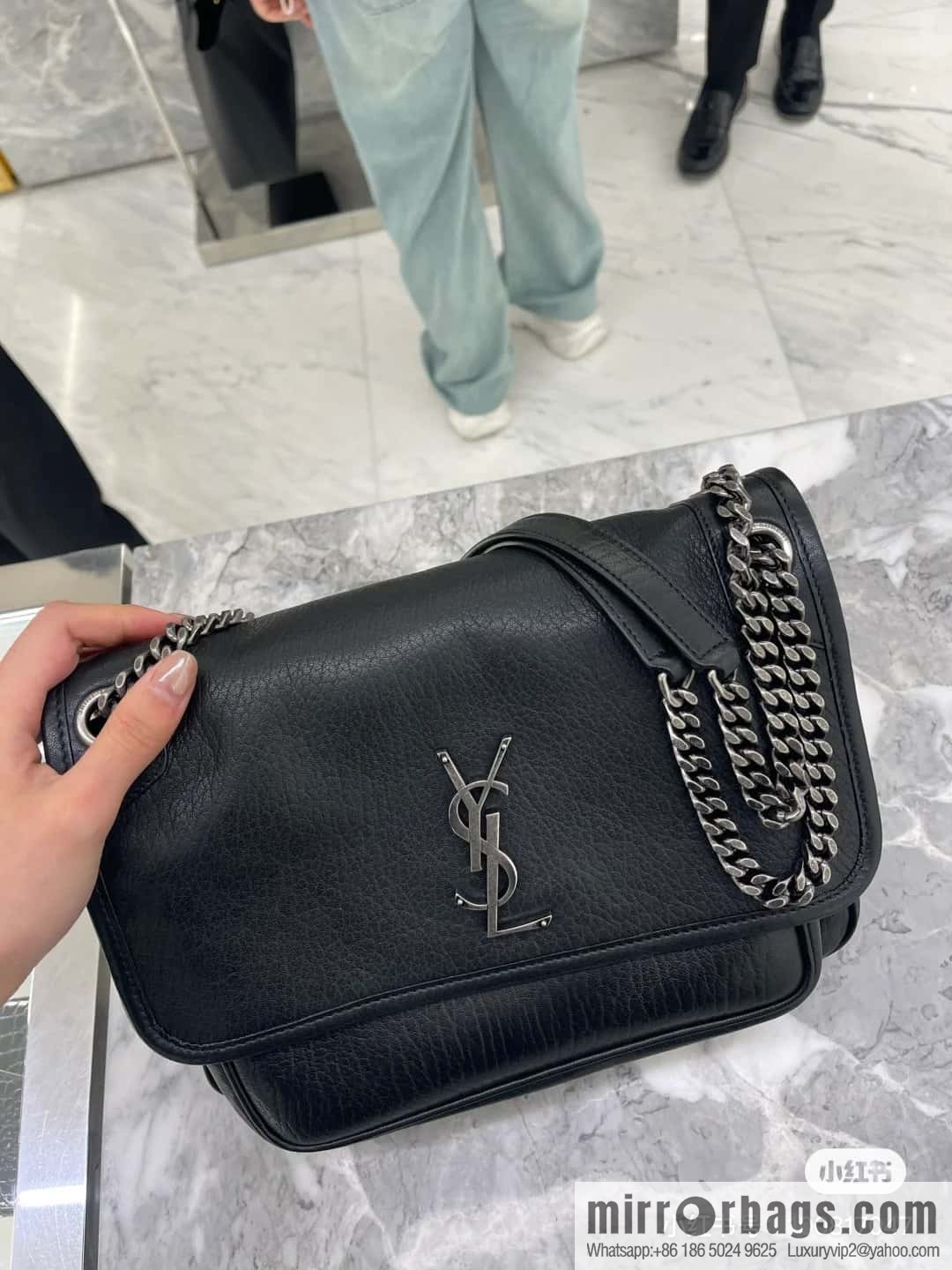 YSL counter most 🆕 sheepskin black silver 633178