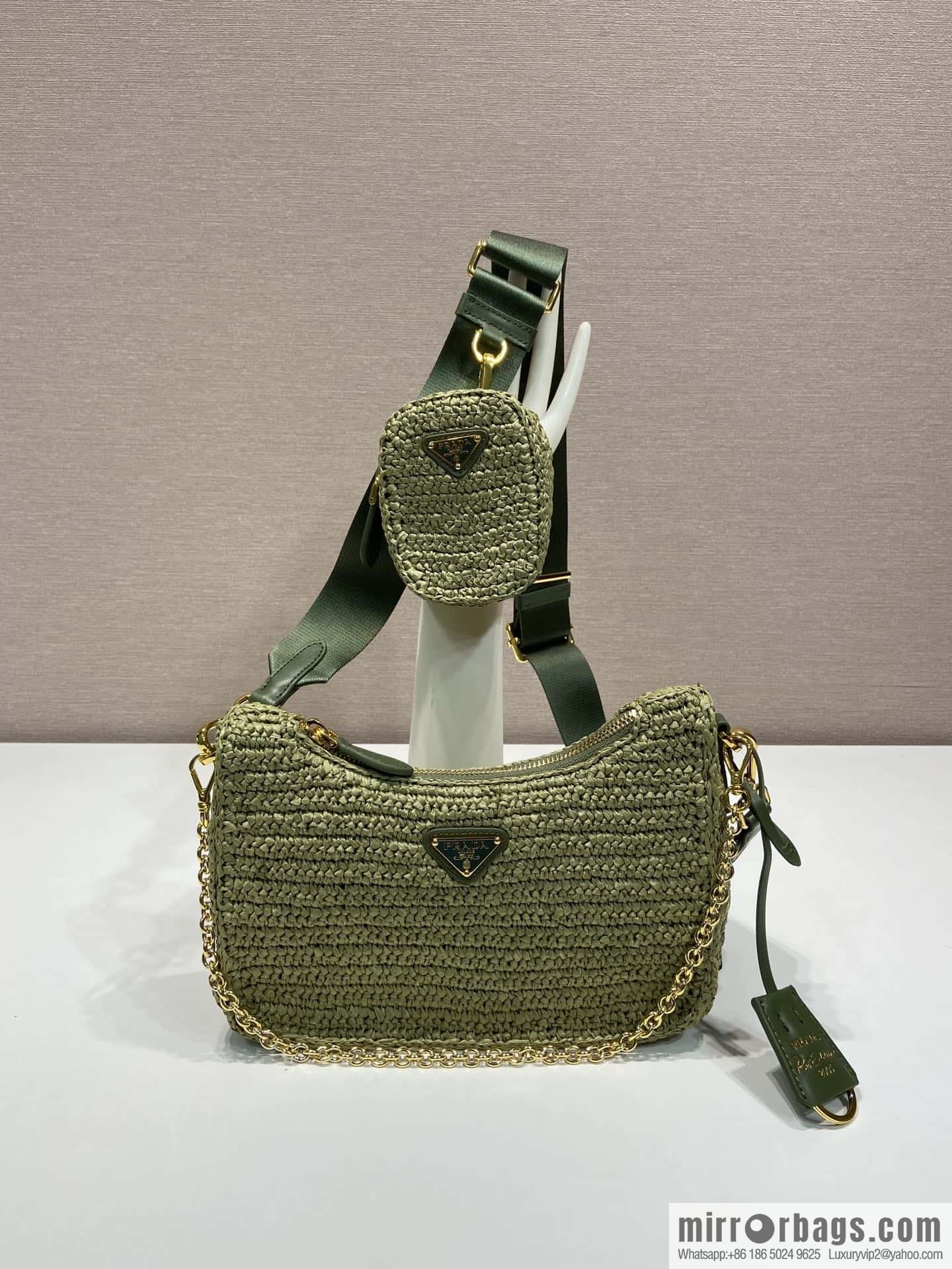 PRADA 🎉 straw three-in-one 🎉 1BH204 new color🎉