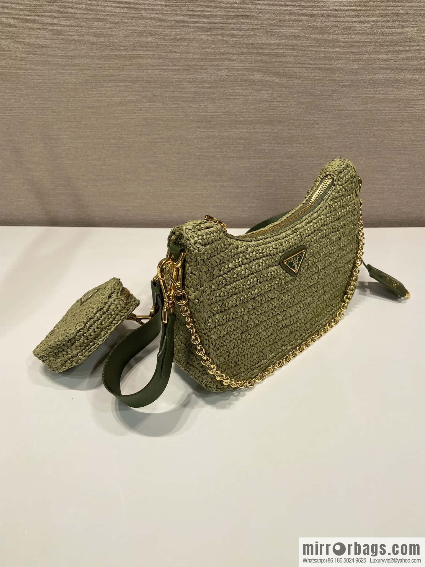 PRADA 🎉 straw three-in-one 🎉 1BH204 new color🎉