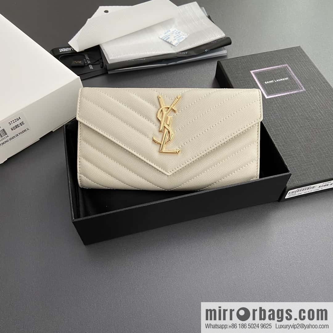 YSL MATELASSE flip grain embossed leather (fabric) wallet 372264
