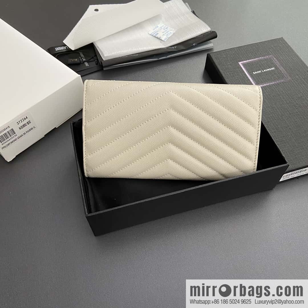 YSL MATELASSE flip grain embossed leather (fabric) wallet 372264