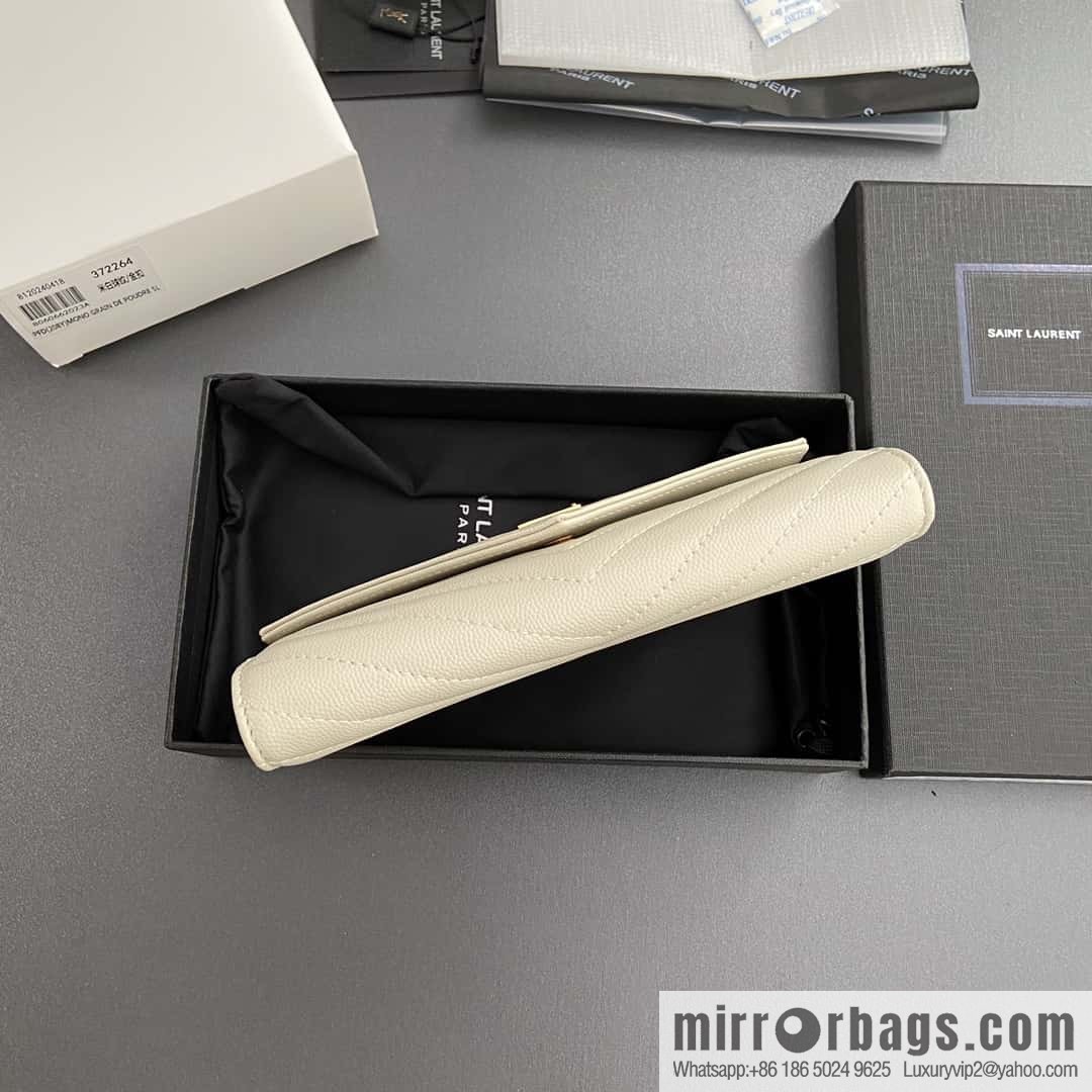 YSL MATELASSE flip grain embossed leather (fabric) wallet 372264