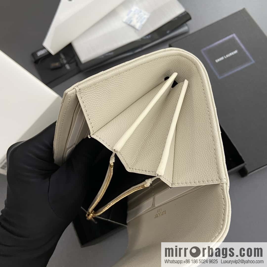 YSL MATELASSE flip grain embossed leather (fabric) wallet 372264