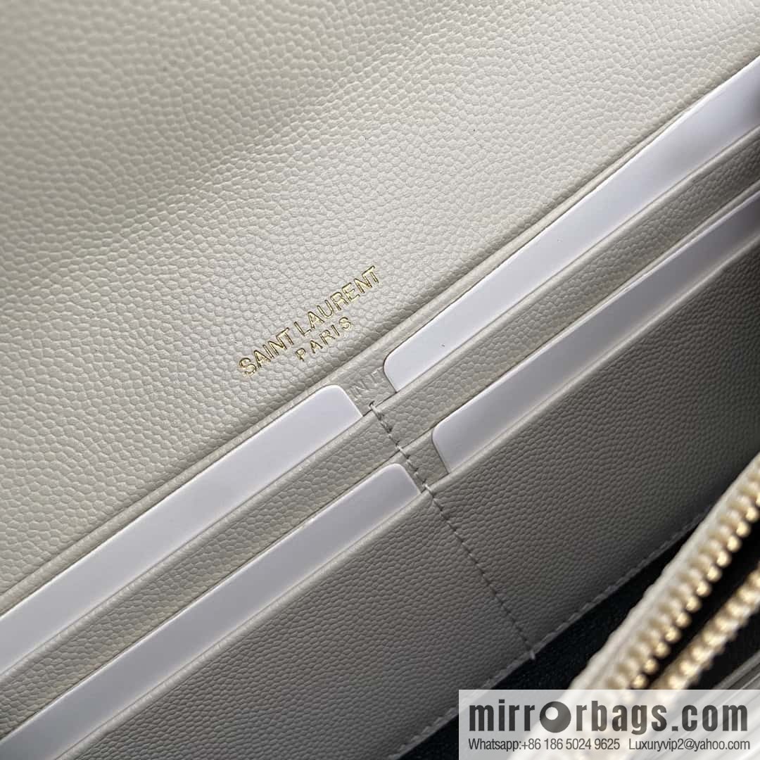 YSL MATELASSE flip grain embossed leather (fabric) wallet 372264