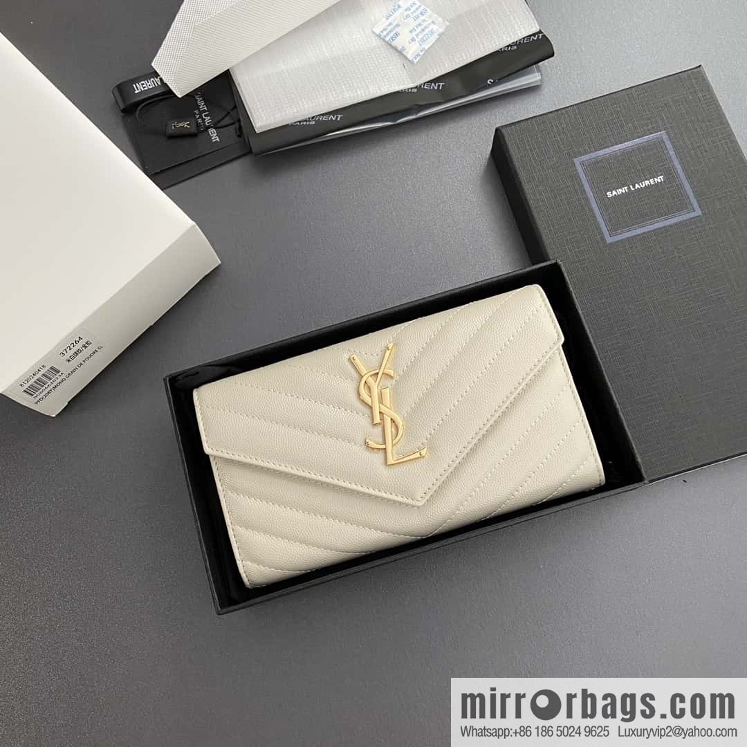 YSL MATELASSE flip grain embossed leather (fabric) wallet 372264