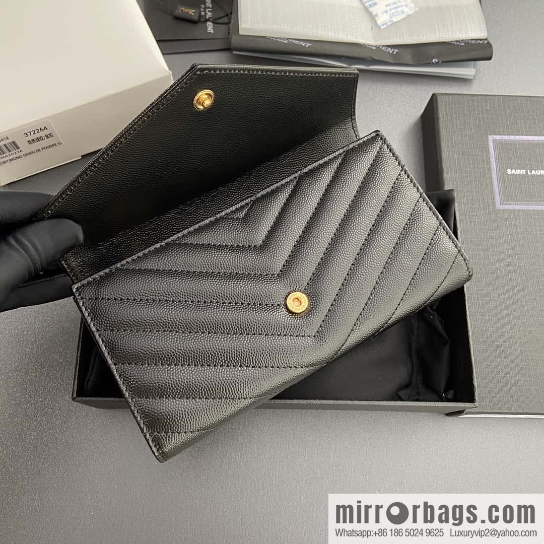 YSL MATELASSE flip grain embossed leather (fabric) wallet 372264
