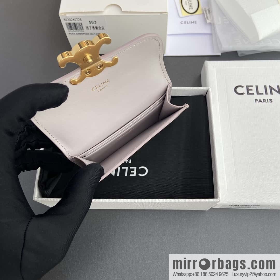 CELINE TRIOMPHE shiny cow leather flip card bag 10I 582 CPJ.04LU