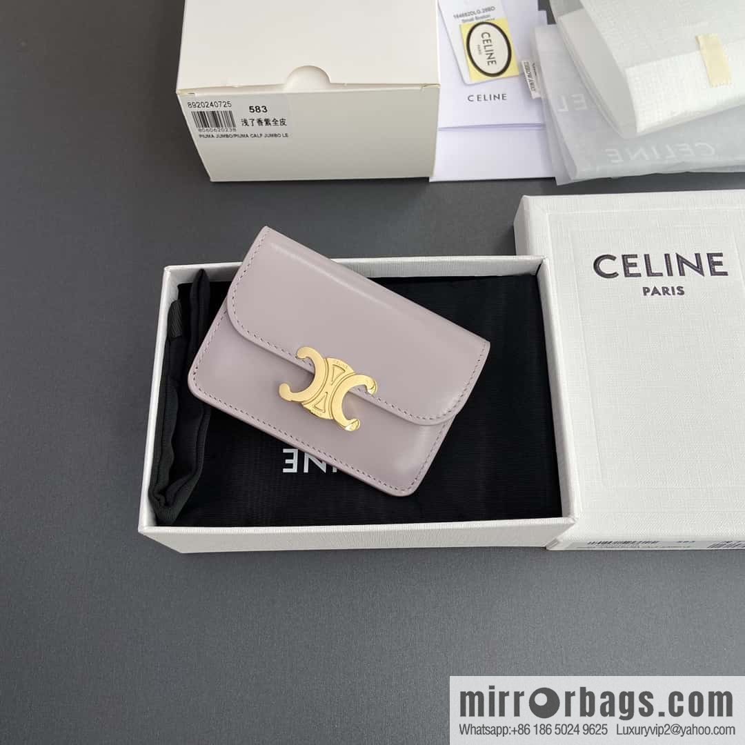 CELINE TRIOMPHE shiny cow leather flip card bag 10I 582 CPJ.04LU