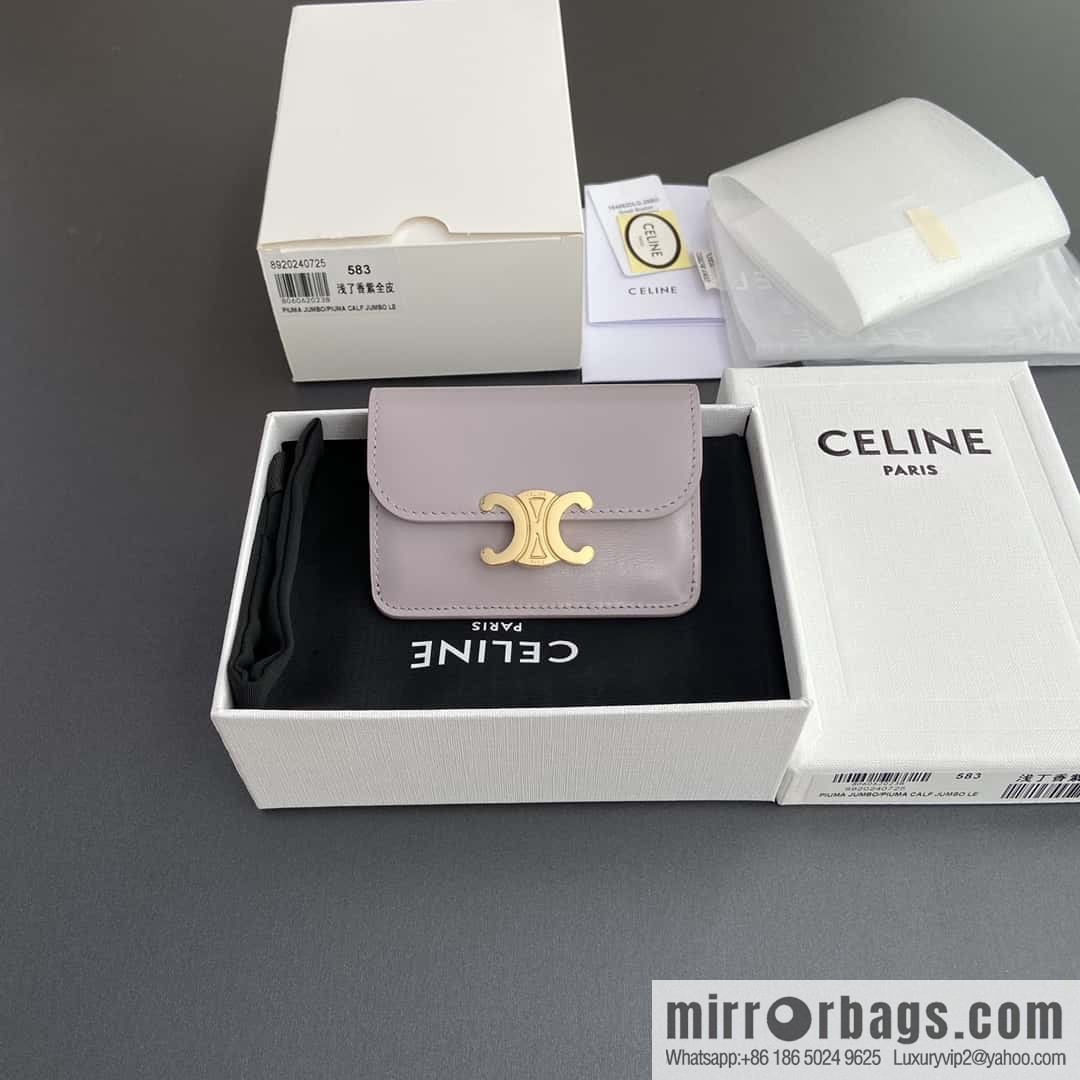 CELINE TRIOMPHE shiny cow leather flip card bag 10I 582 CPJ.04LU