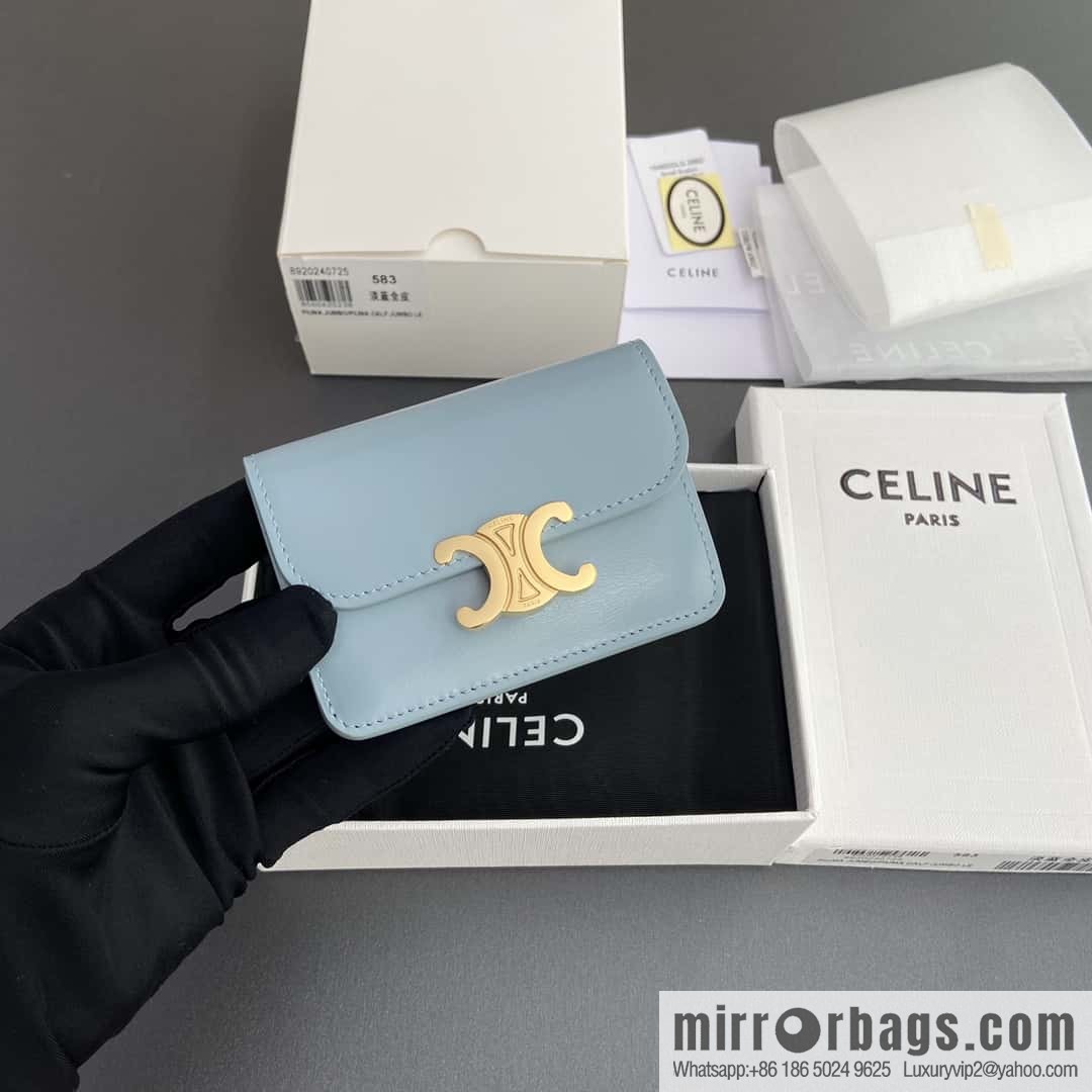 CELINE TRIOMPHE shiny cow leather flip card bag 10I 582 CPJ.04LU