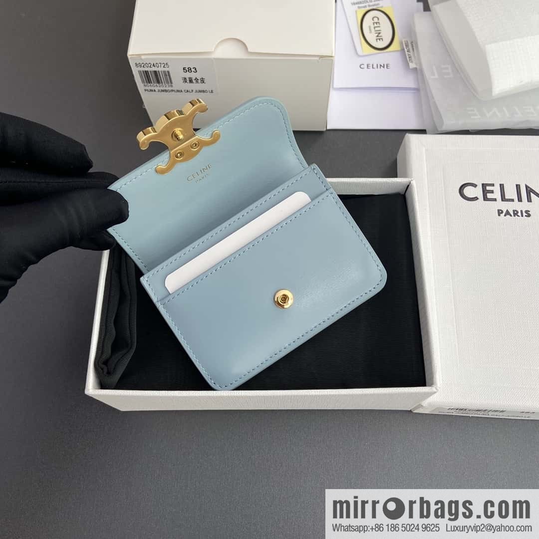 CELINE TRIOMPHE shiny cow leather flip card bag 10I 582 CPJ.04LU