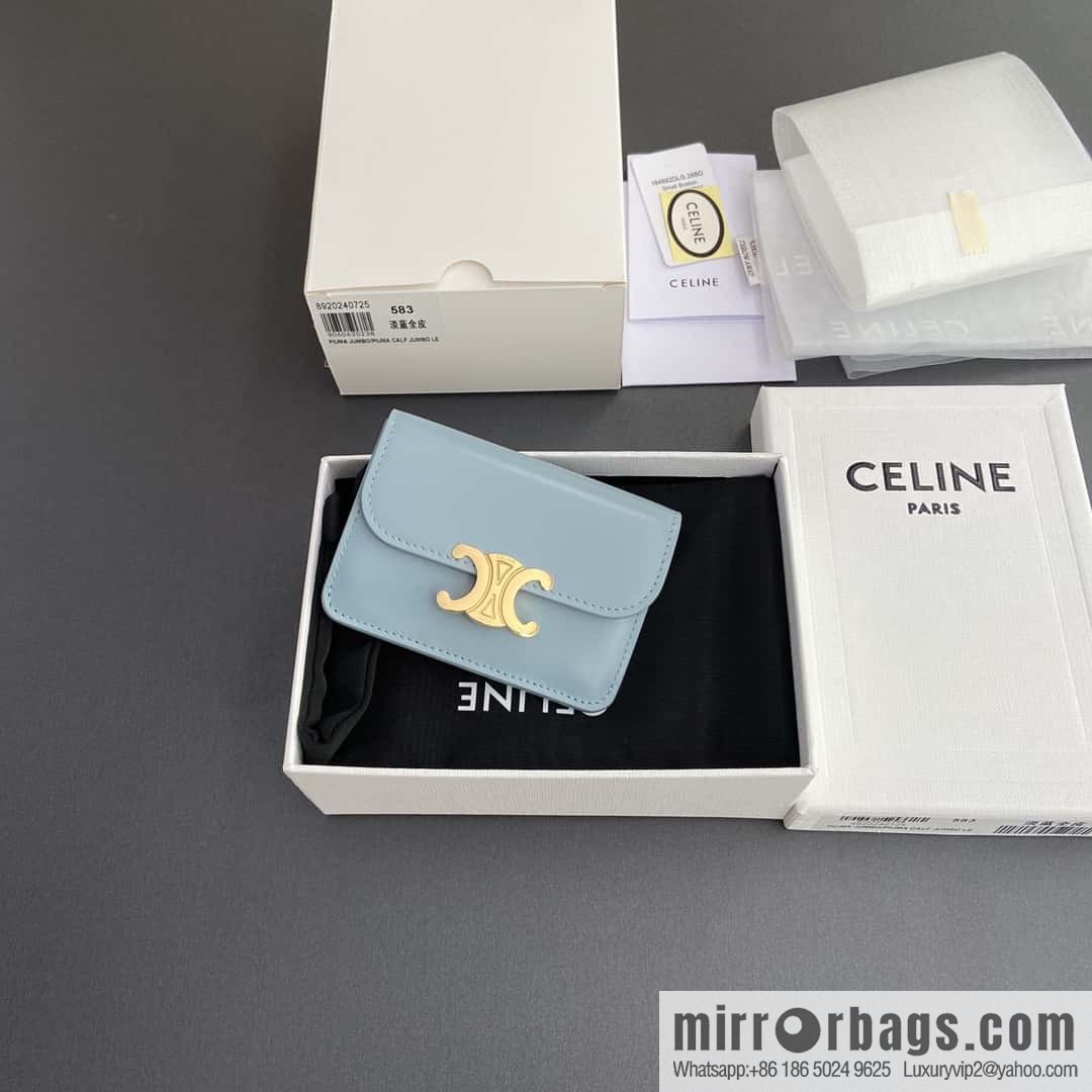 CELINE TRIOMPHE shiny cow leather flip card bag 10I 582 CPJ.04LU