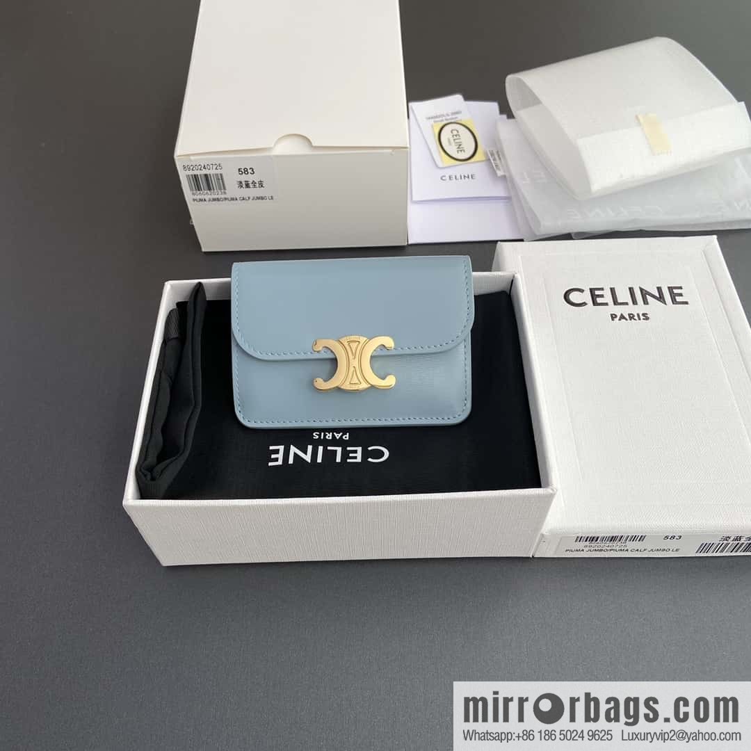 CELINE TRIOMPHE shiny cow leather flip card bag 10I 582 CPJ.04LU