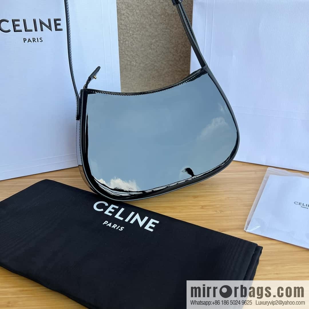CELINE TILLY Medium lacquered cow leather handbag 115703