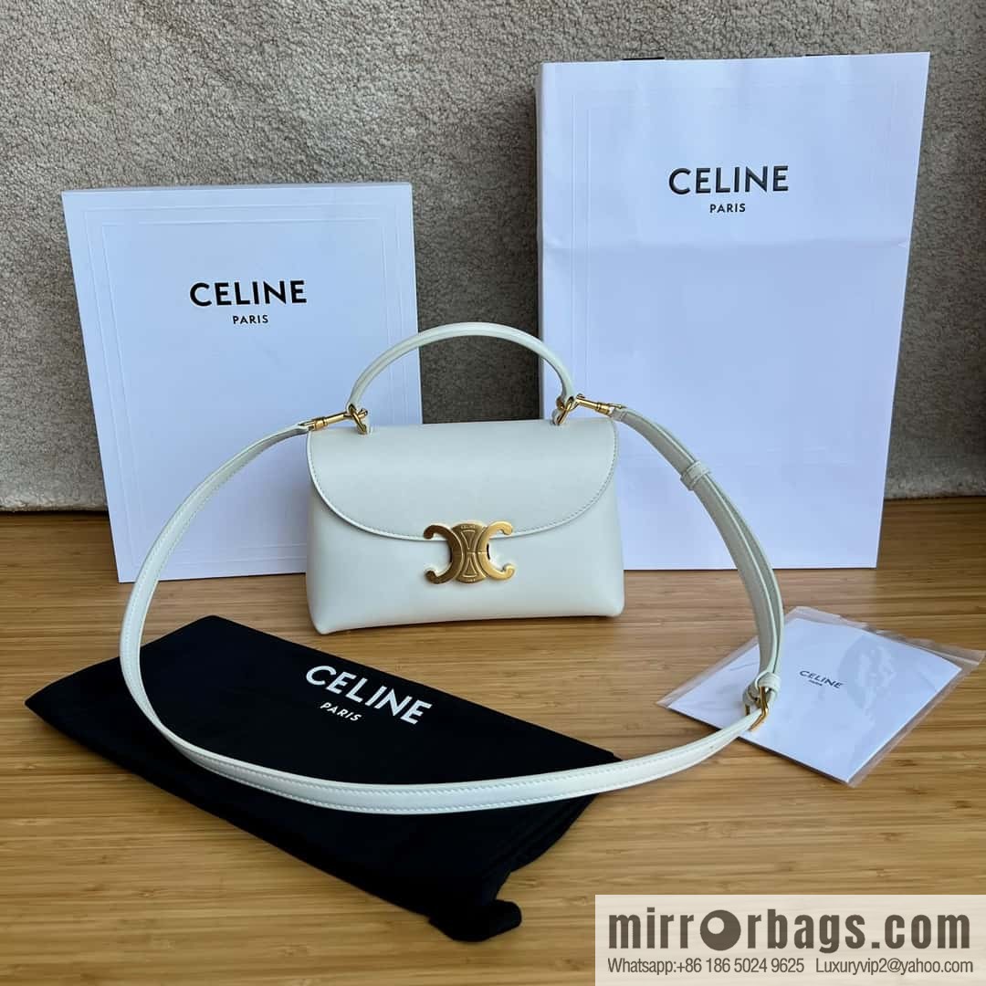 CELINE TEEN NINO Soft cow leather handbag 118113 white