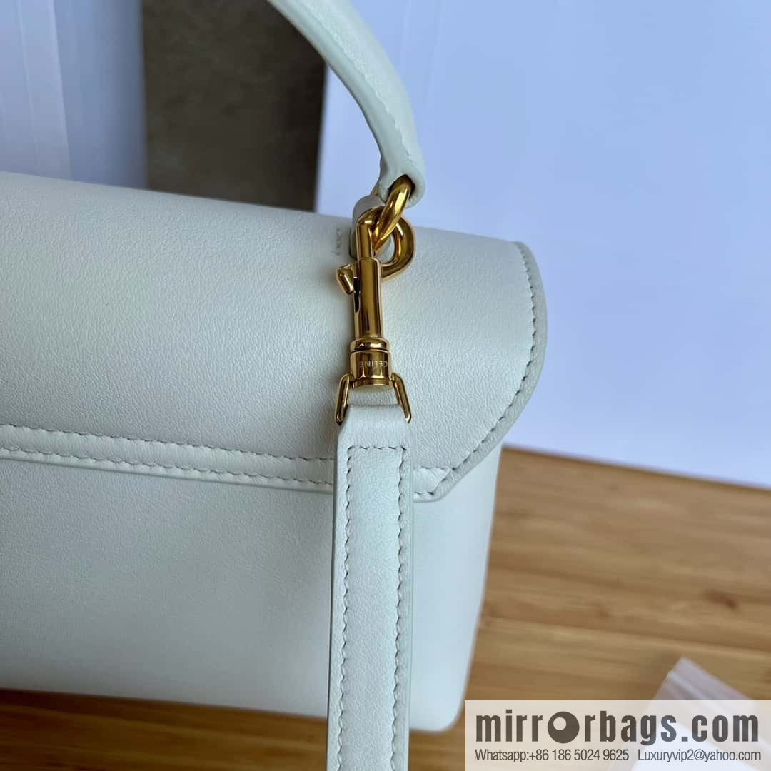 CELINE TEEN NINO Soft cow leather handbag 118113 white
