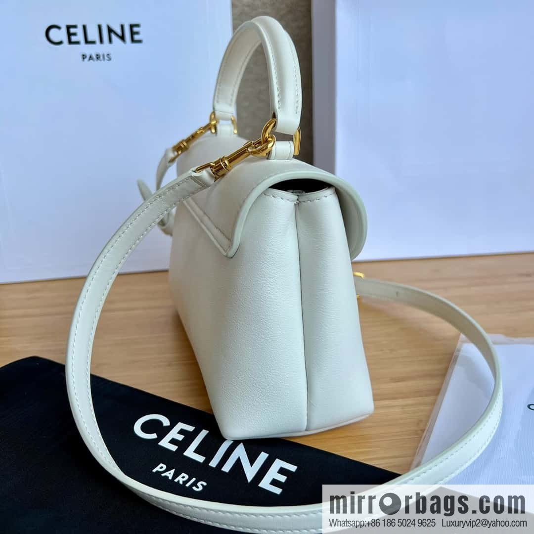 CELINE TEEN NINO Soft cow leather handbag 118113 white