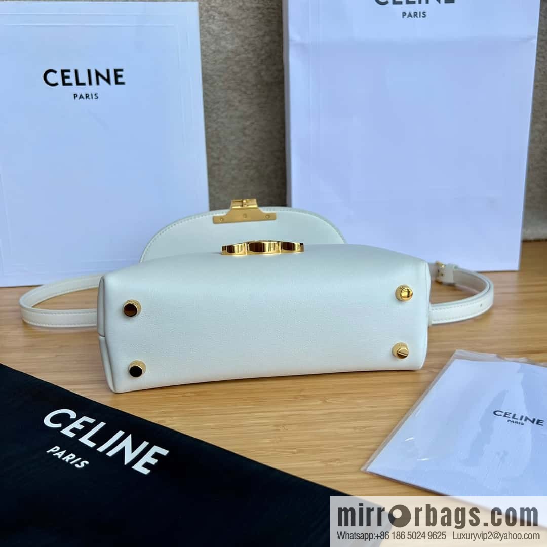 CELINE TEEN NINO Soft cow leather handbag 118113 white