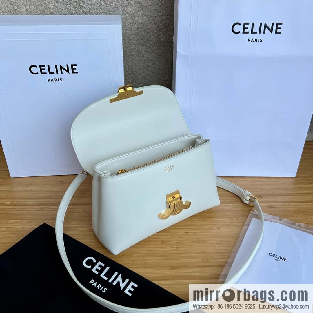 CELINE TEEN NINO Soft cow leather handbag 118113 white