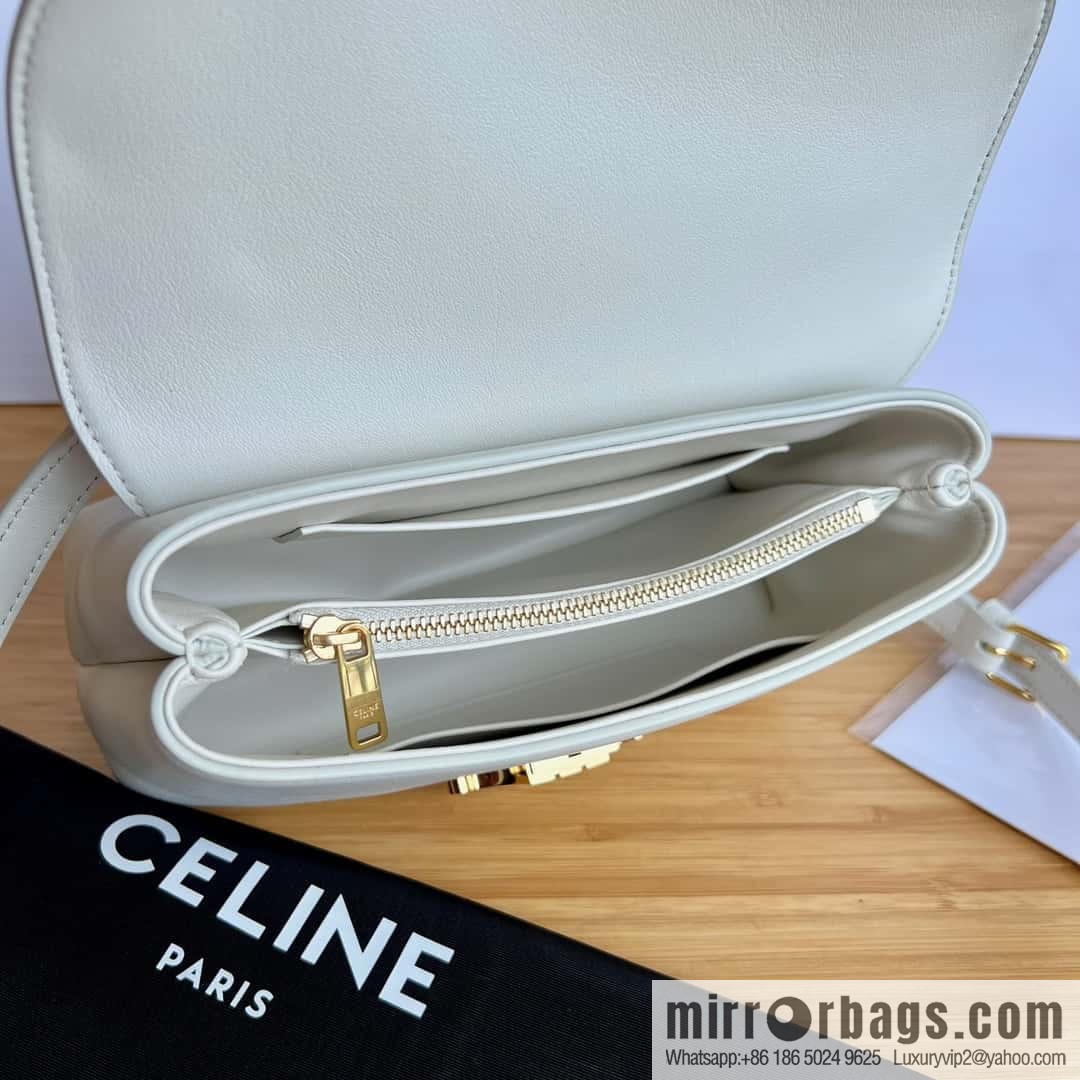 CELINE TEEN NINO Soft cow leather handbag 118113 white